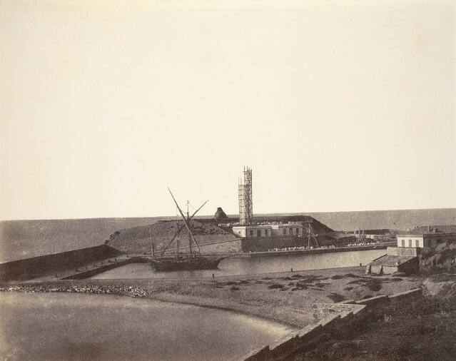Lighthouse under Construction in Harbor, Algeria