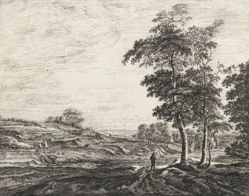 Woods with Peasants, Hunters, and Dog