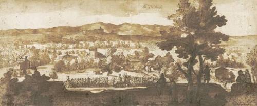 Military Procession in a Panoramic Landscape