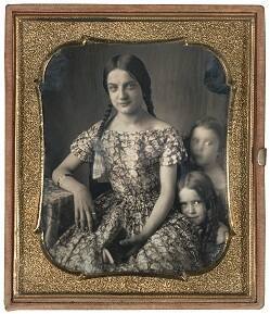 Woman with Two Shy Children
