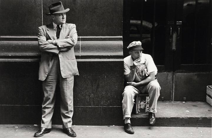 Untitled (two men on sidewalk)