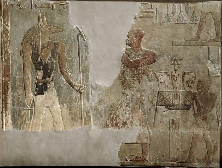 Relief of Mentu-em-hat and Anubis