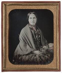Woman Holding Half-Open Daguerreotype Case