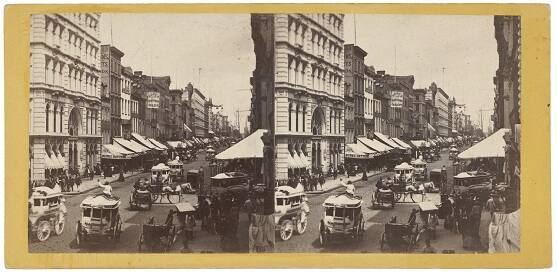 Looking up Broadway from the Corner of Grand Street
