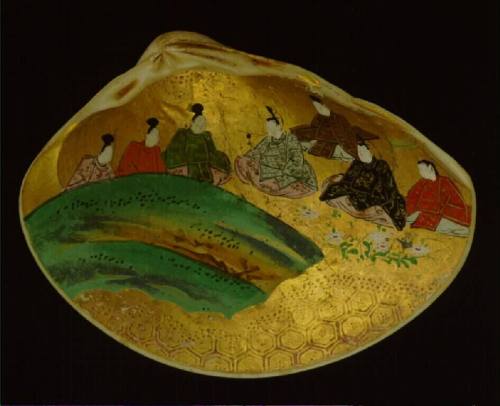 Clam Shells Decorated with Scenes of a Tale