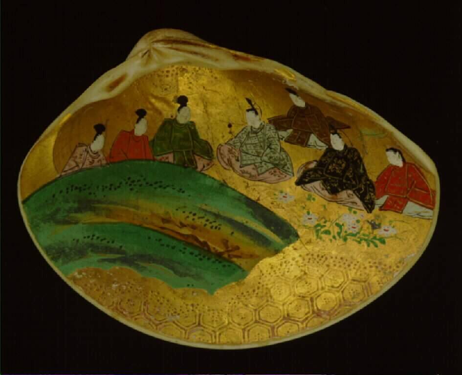 Clam Shells Decorated with Scenes of a Tale