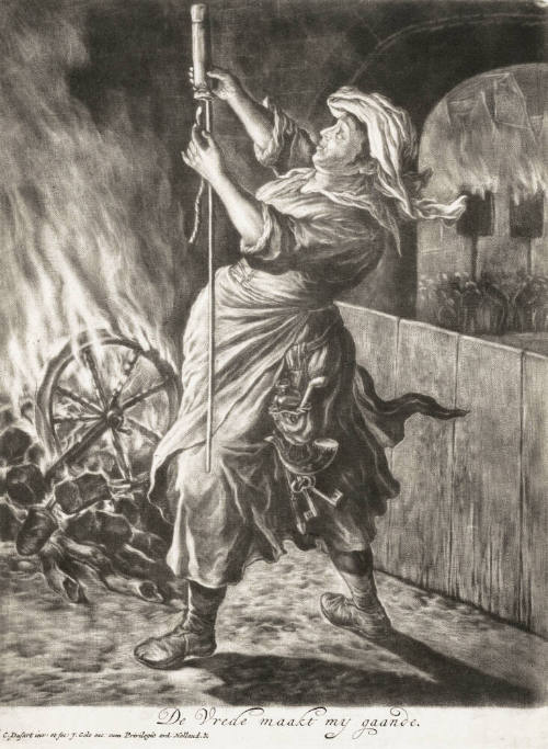 The Woman Lighting a Rocket