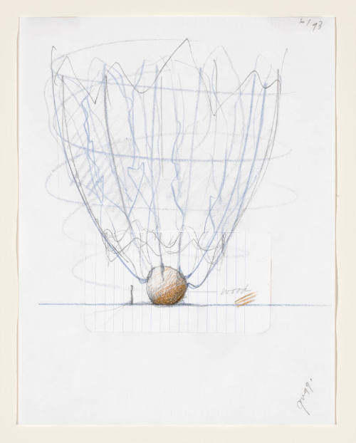 Notebook Page: Shuttlecock Sculpture Adapted to the Interior of the Guggenheim Museum, New York