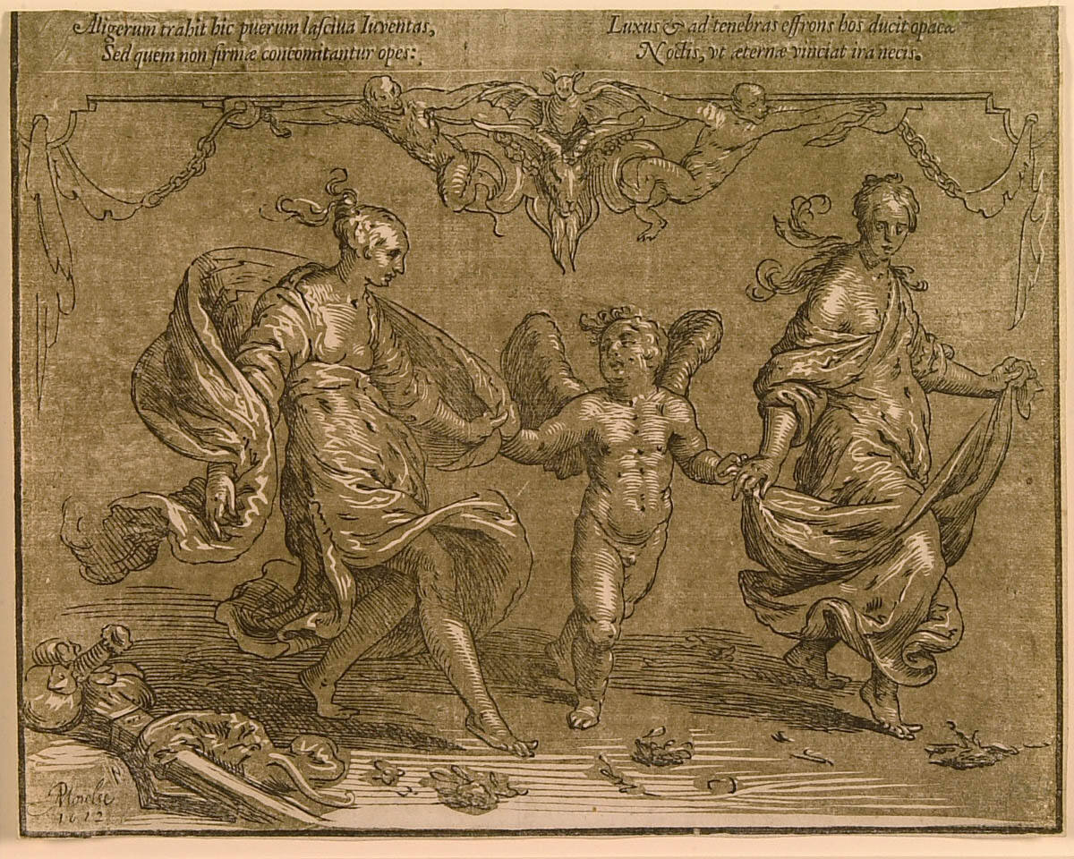 Cupid Dancing with Two Allegorical Women