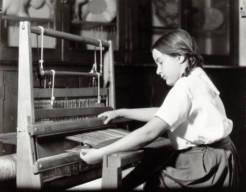 Untitled (girl at loom)