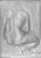 Seated Female Nude seen from Behind