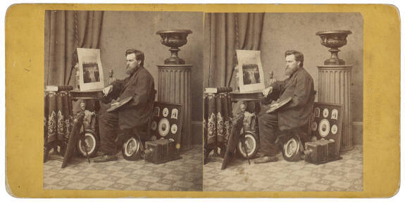 Self-portrait in Studio (hand-coloring a photograph)