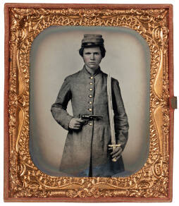 Confederate Private with '49 Colt Pistol and Sword Bayonet