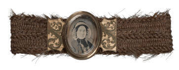 Hair bracelet with portrait of a woman