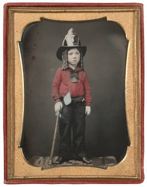 Girl in Firefighter Costume