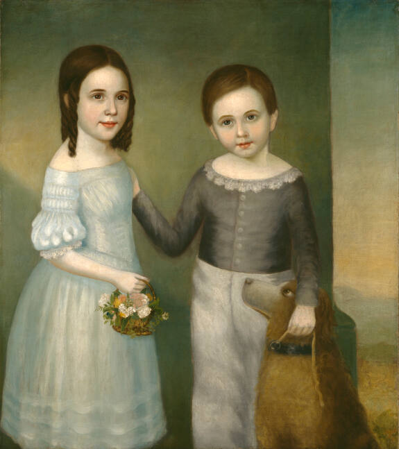 Two Children with Dog