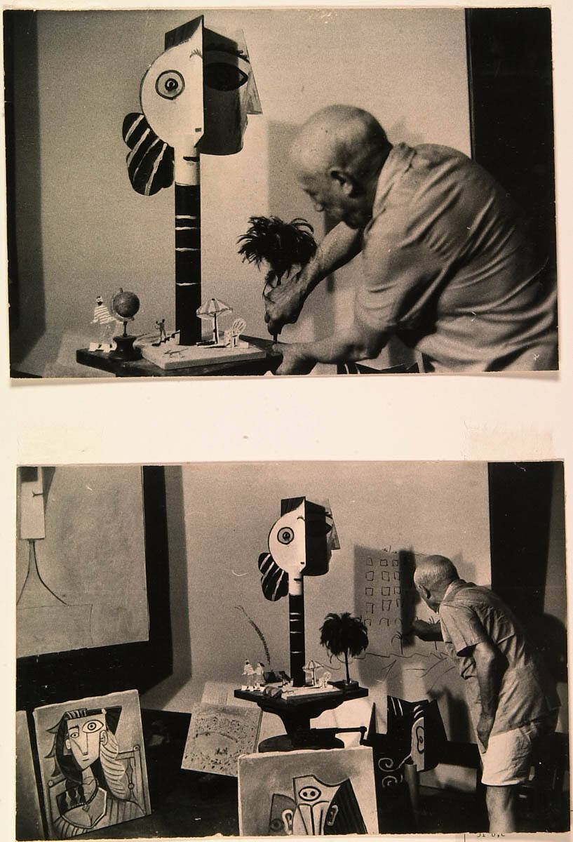 Picasso Makes New World to Surround His Steel-tube and Flange Sculpture