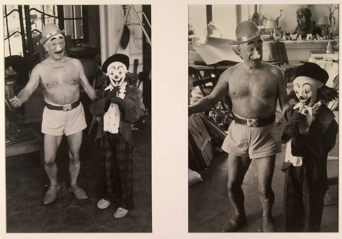 Picasso with his Son Claude, a Visitor to La Californie