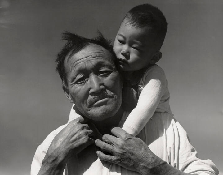 Grandfather & grandson, Japanese relocation camp, Manzanar, California