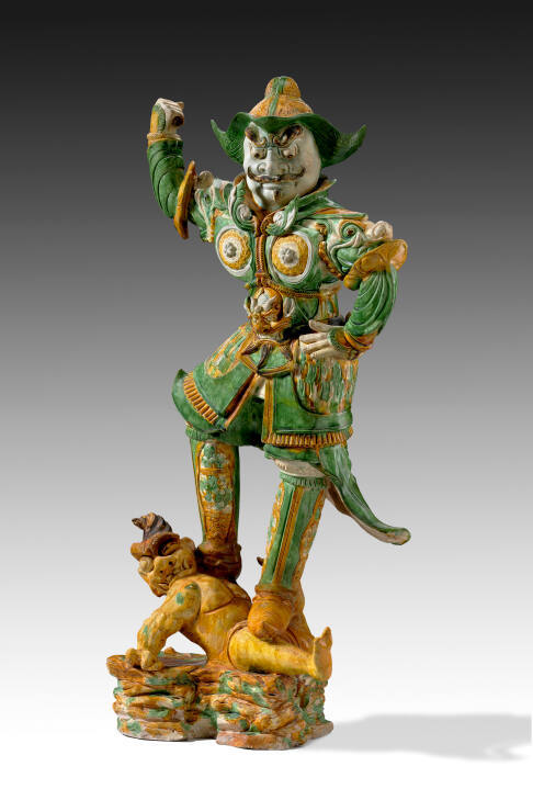 Figure of a Lokapala, Buddhist Guardian of One of the Four Quarters of the Universe