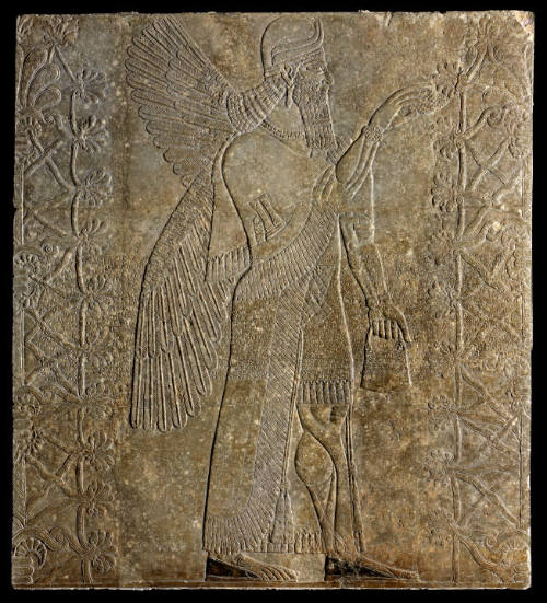 Winged Genie Fertilizing a Date Tree