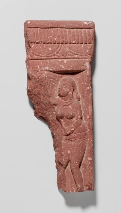 Fragment of a Railing Pillar Depicting a Yakshi (Nature Spirit)