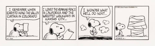 Christo's Wrapped Doghouse from Peanuts Comic Strip