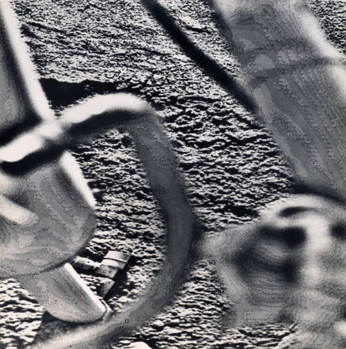 View of the Martian surface through lander's left front