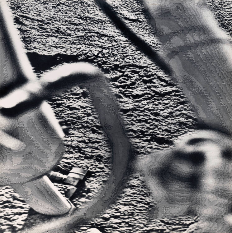 View of the Martian surface through lander's left front