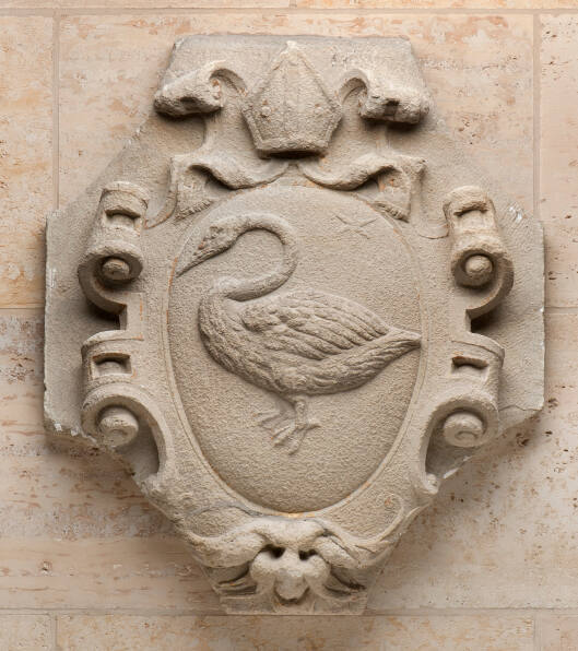 Escutcheon with Coat of Arms of a Bishop