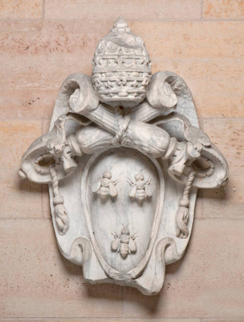 Escutcheon with Coat of Arms of Pope Urban VIII (Barberini Family)