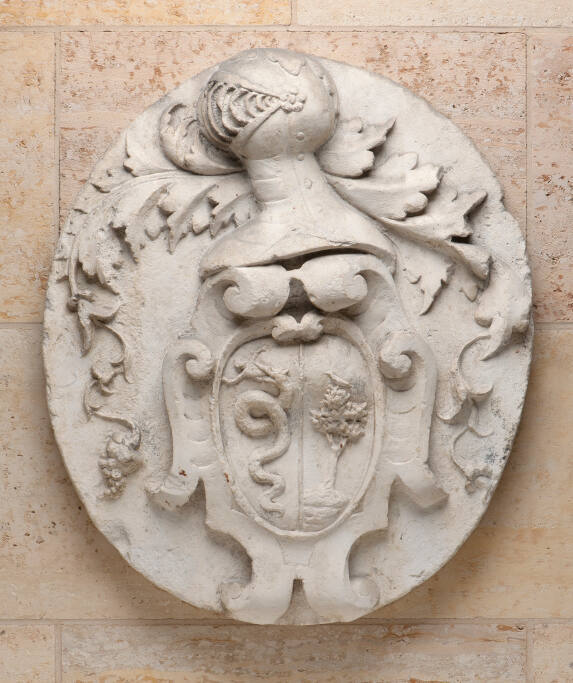 Escutcheon with Coat of Arms of the Visconti and Busca Arconati Families