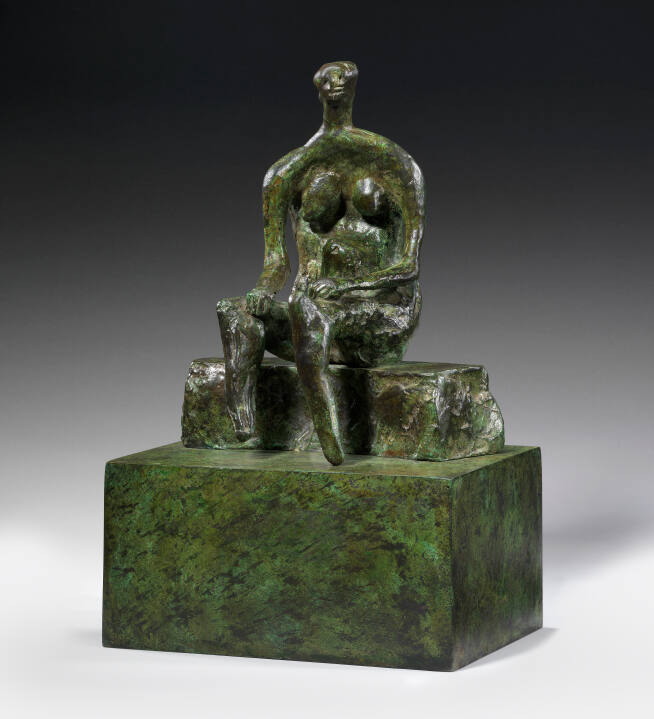 Seated Woman on Curved Block