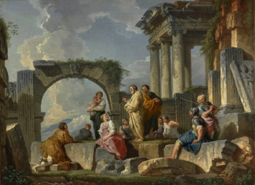 Antique Ruins with Apostles Preaching
