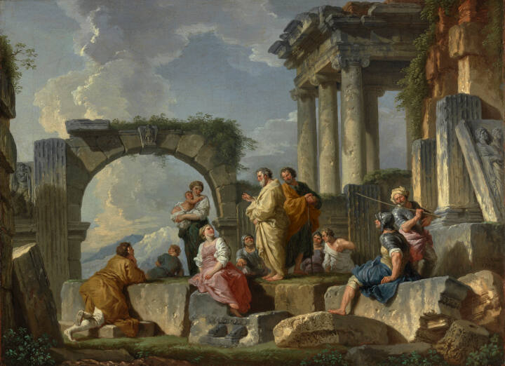 Antique Ruins with Apostles Preaching