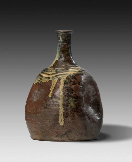 Sake Bottle with Indented Sides