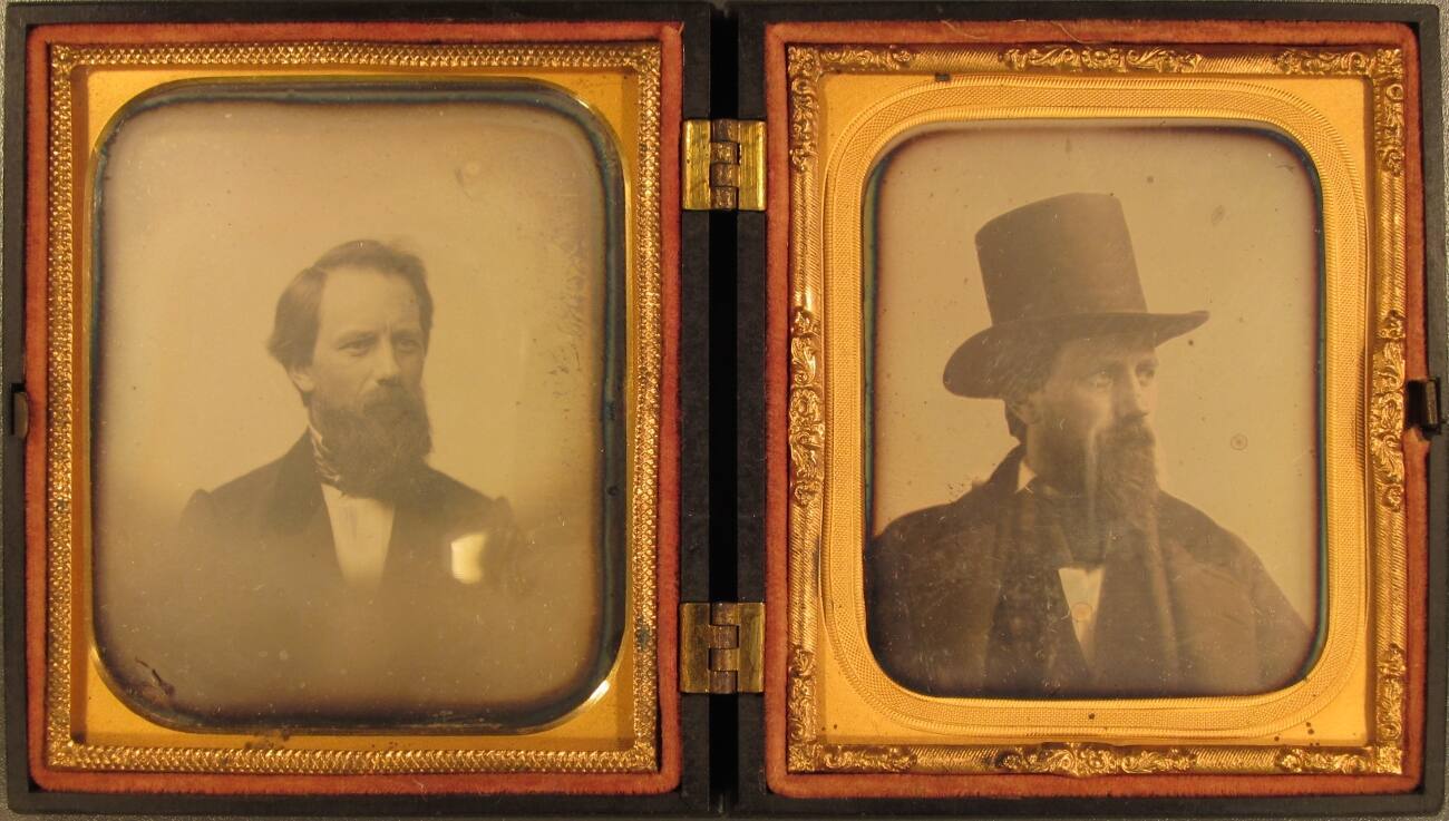 A (left): Self-portrait; B (right): Self-portrait