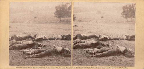 Federal soldiers as they fell at battle of Gettysburg