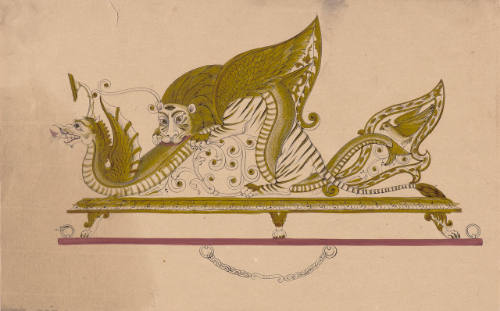 Design for a Howdah with Dragons and Lions from an Indian Workshop