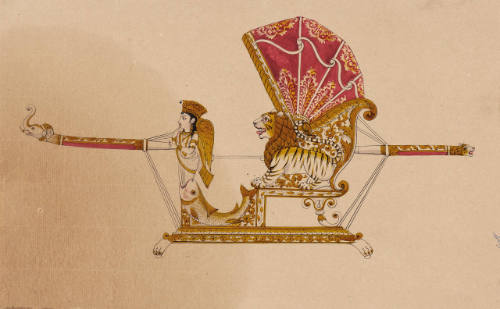 Design for a Red-Hooded Tonjon Palanquin from an Indian Workshop