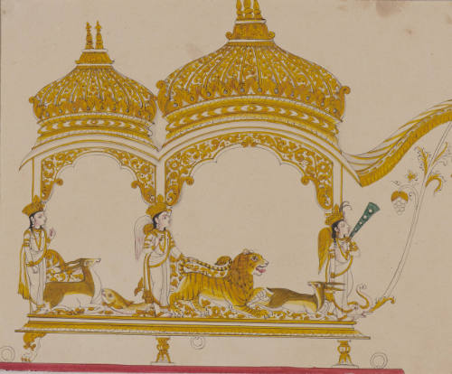 Design for a Palanquin with Bangla Roof from an Indian Workshop