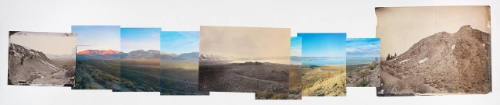 Panorama of the Sierra from above Mono Lake including three views by Timothy O'Sullivan