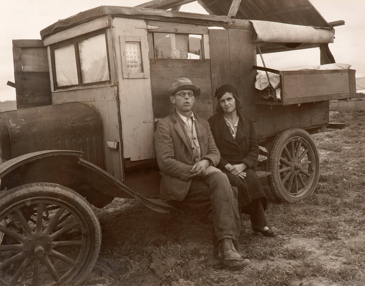 Pea pickers in camp