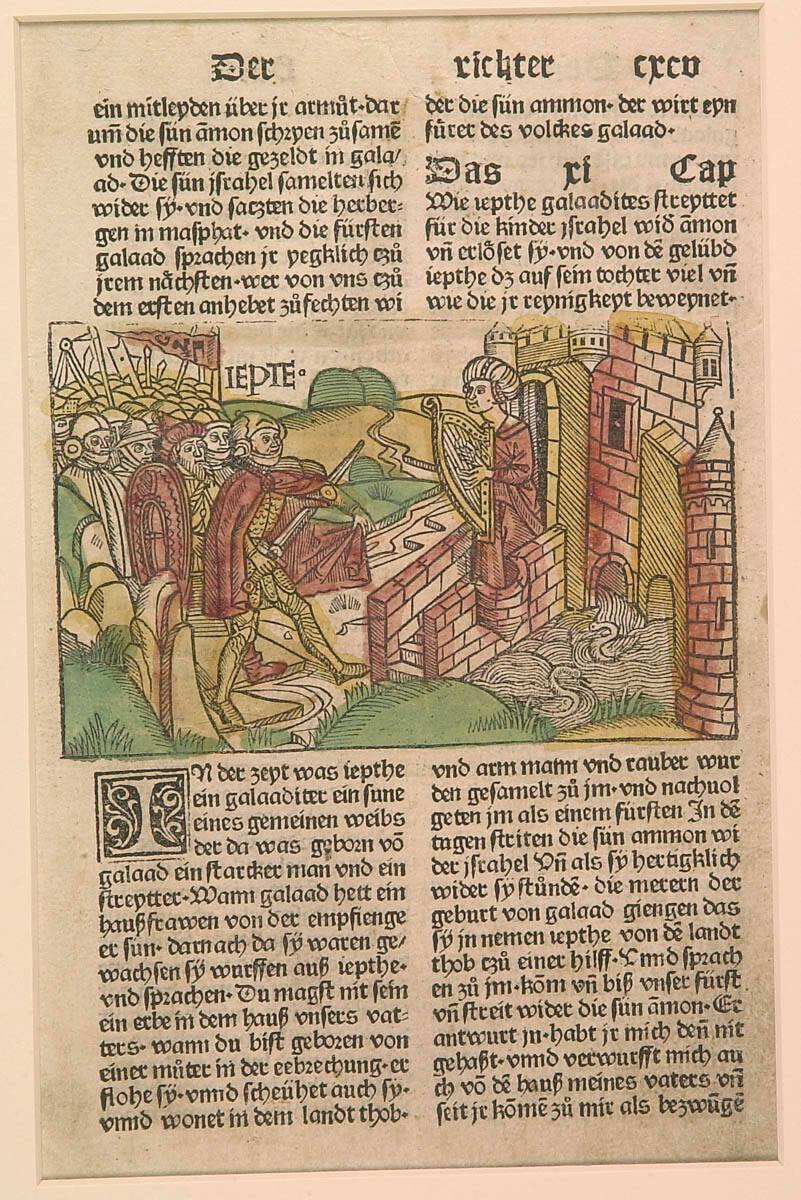 Scene from the story of Jephthah Book: Augsburg Bible