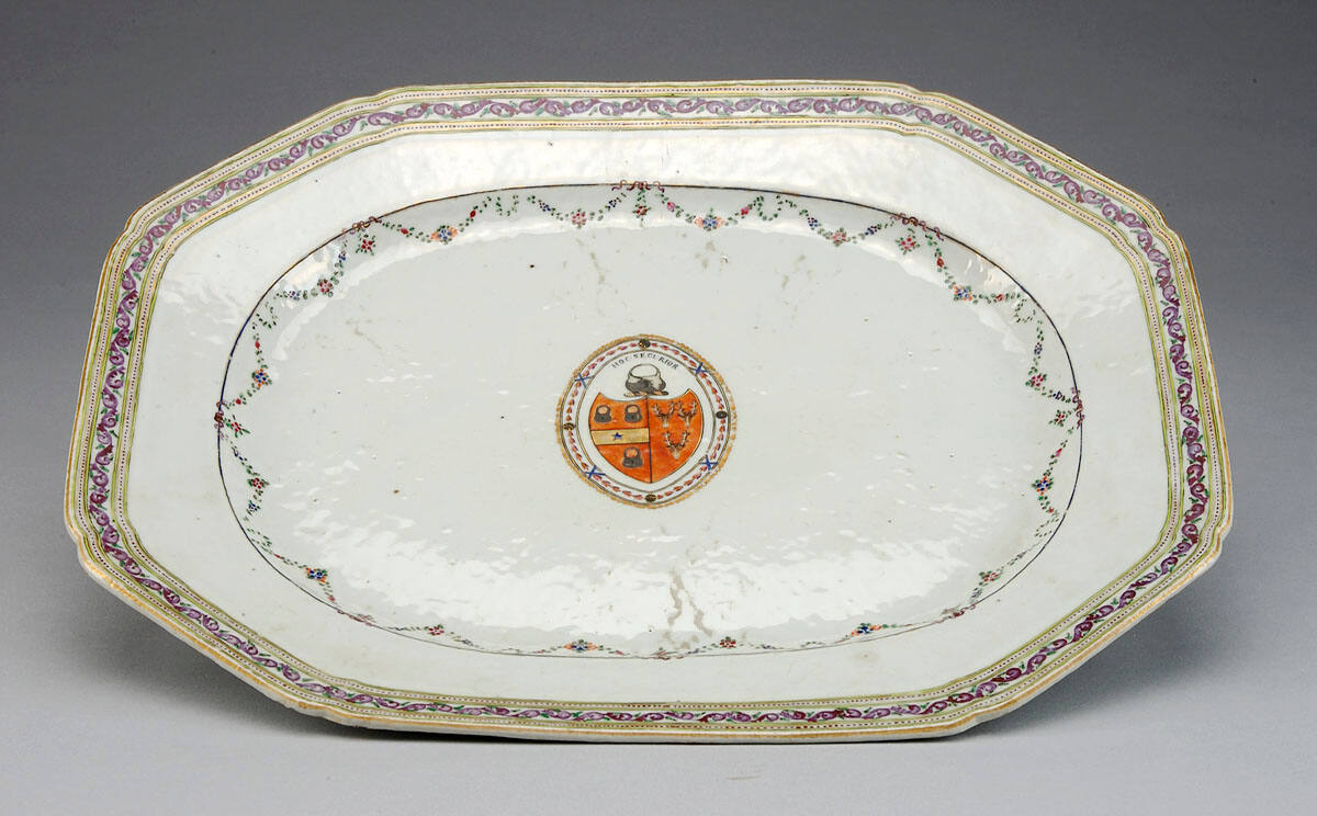 Floral Festoons on Bouge Octagonal Plate