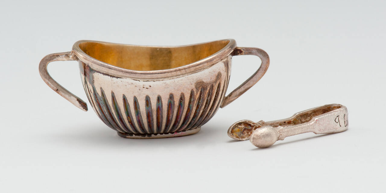 Sugar and Tongs from Miniature Tea Sevice