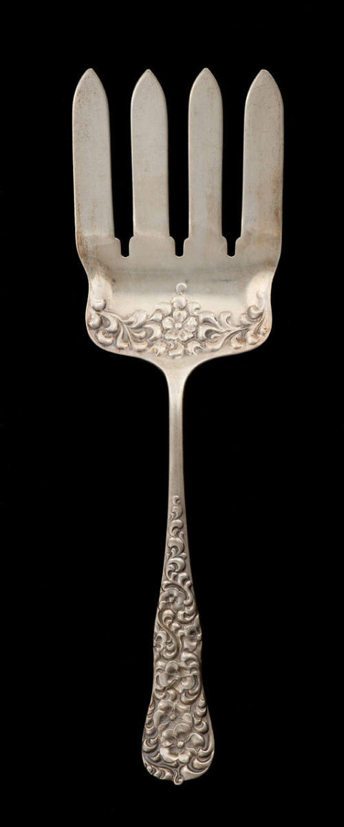 Serving Fork with Floral Design