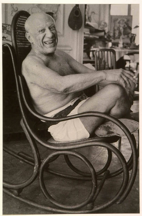 Pablo Ruiz Picasso, in his Favorite Chair, in his Home, La Californie