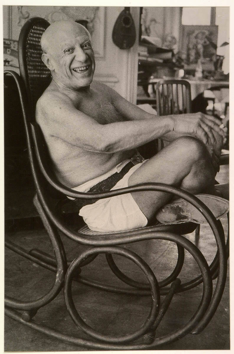 Pablo Ruiz Picasso, in his Favorite Chair, in his Home, La Californie
