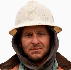 Harley Bingenheimer, pipe wrangler on oil rig, Evanston, Wyoming, has worked 15 years on a rig, age 42
